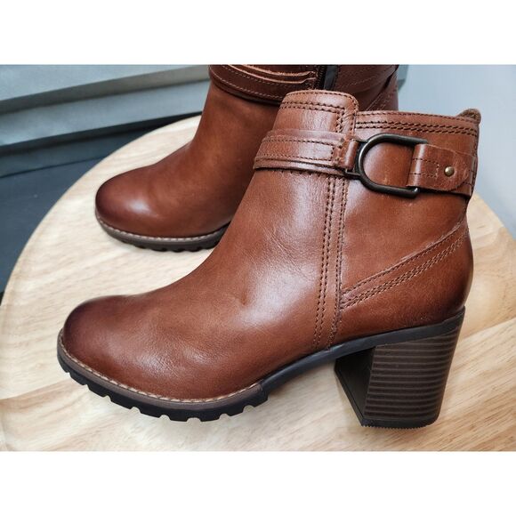 Clarks Leda Strap Side-Zip Boots – Women’s Size 9.5 Mahogany Side-Zip Boot - Picture 8 of 12